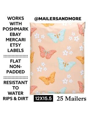 25 12x15.5 Butterfly Spring Poly Mailers